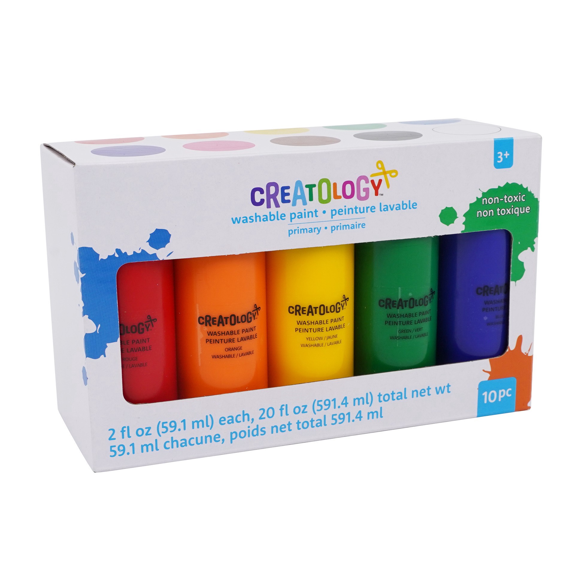slide 8 of 8, Primary Colors Washable Paint Set By Creatology, 2 fl oz