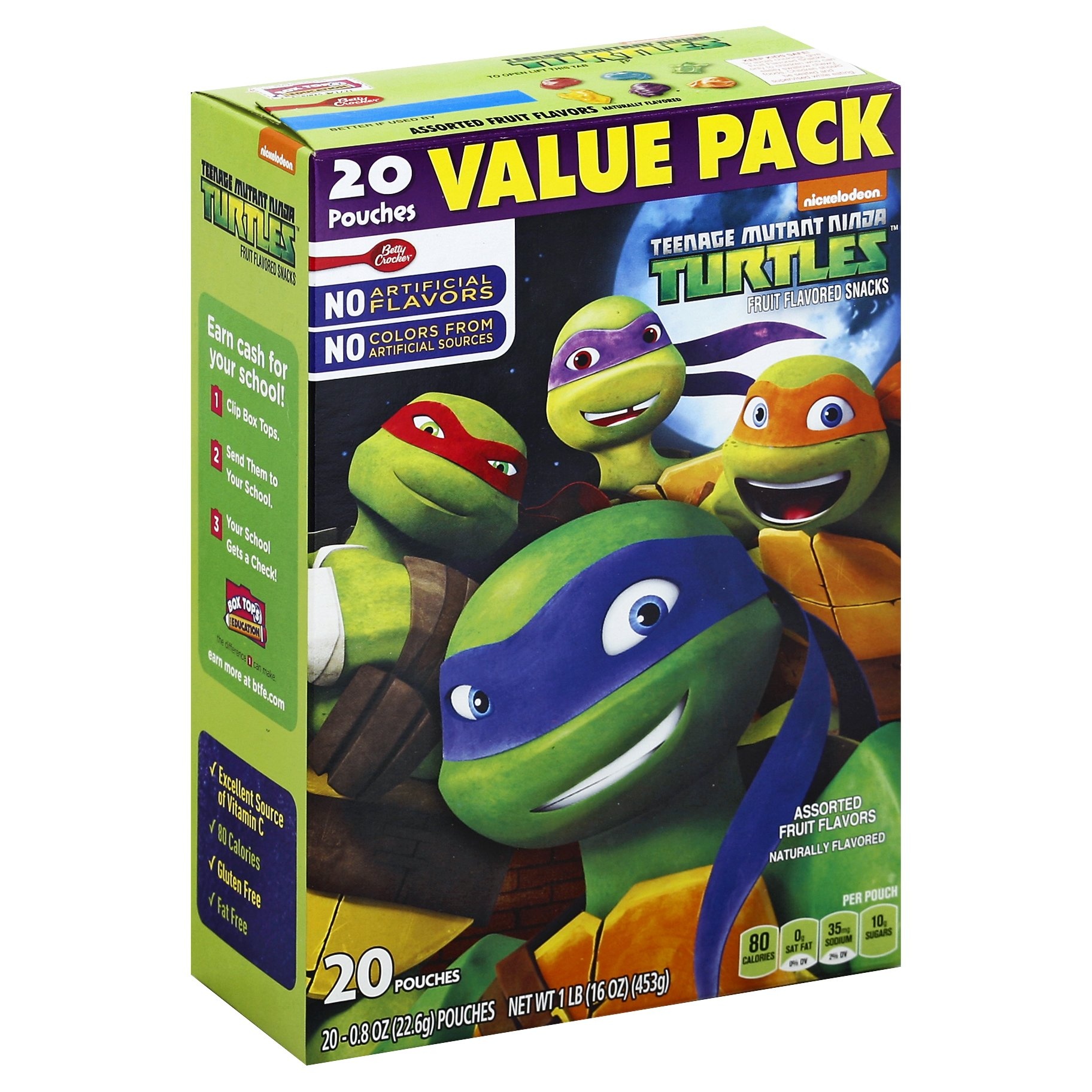 slide 1 of 1, Betty Crocker Fruit Snacks Teenage Mutant Ninja Turtles, 20 ct; 16 oz