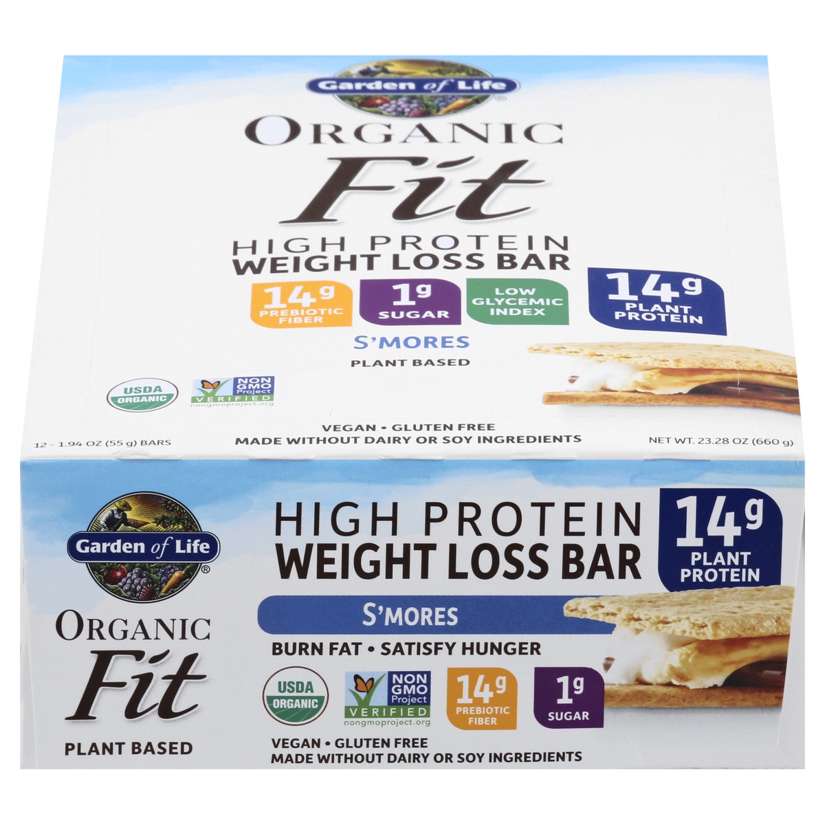 slide 1 of 12, Garden of Life Organic Fit High Protein S'mores Weight Loss Bars 12 ea, 12 ct