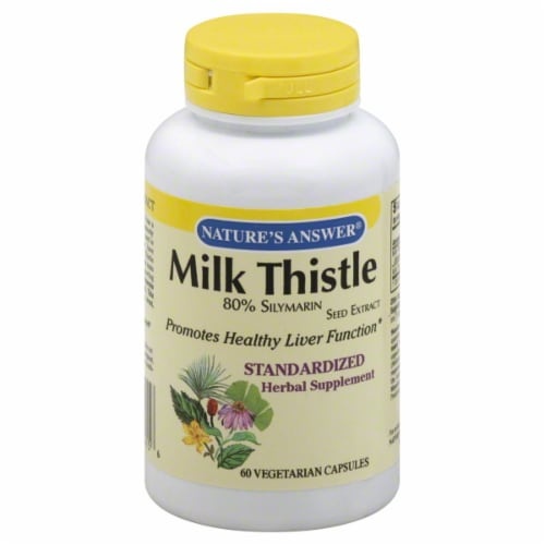 slide 1 of 1, Nature's Answer Milk Thistle Herbal Extract Vegetarian Capsules, 60 ct