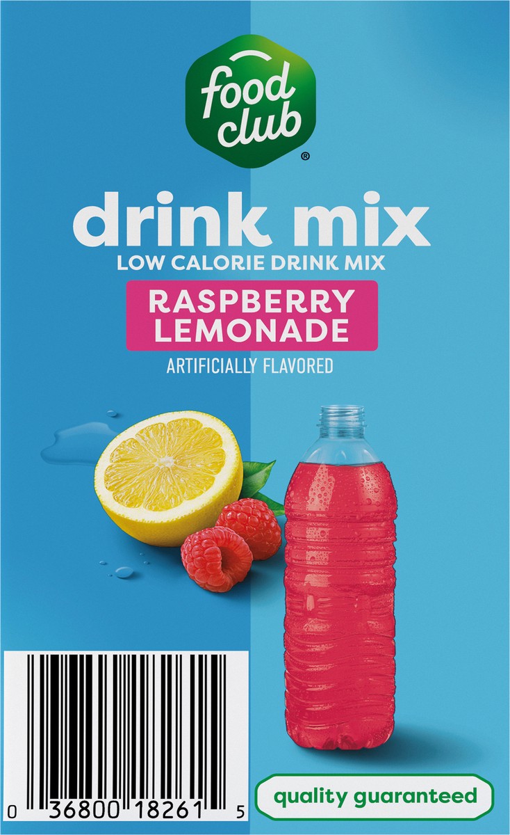 slide 12 of 12, Food Club Low Calorie Raspberry Lemonade Drink Mix 10 - 0.08 oz Packets, 10 ct