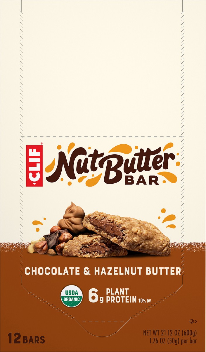 slide 6 of 11, CLIF Nut Butter Bar, Chocolate& Hazelnut Butter, 12 Pack, 12 ct 1.76 oz