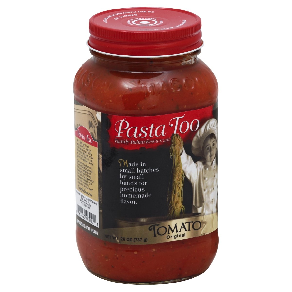Pasta Too Original Tomato Pasta Sauce 26 oz | Shipt