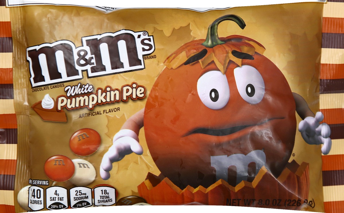 slide 6 of 8, M&M'S Halloween White Pumpkin Pie Fall Harvest Blend Chocolate Candy, 8 Oz, 8 oz