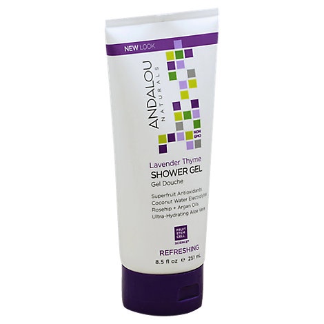 slide 1 of 1, Andalou Naturals Shower Gel Refreshing Lavender Thyme, 8.5 fl oz