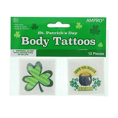 slide 1 of 1, Amscan St.&nbsp;Patrick's Day Tattoos, 12 ct