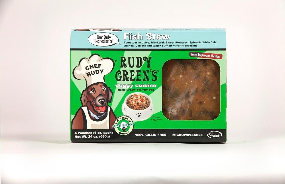 slide 1 of 1, Rudy Green's Doggy Cuisine Fish Stew, 24 oz