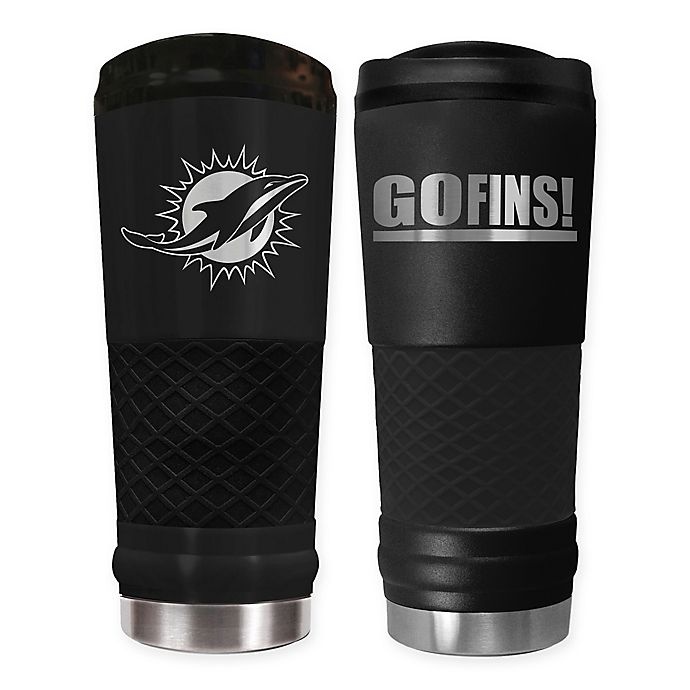 slide 1 of 1, NFL Miami Dolphins Powder Coated Stealth Draft Tumbler, 24 oz