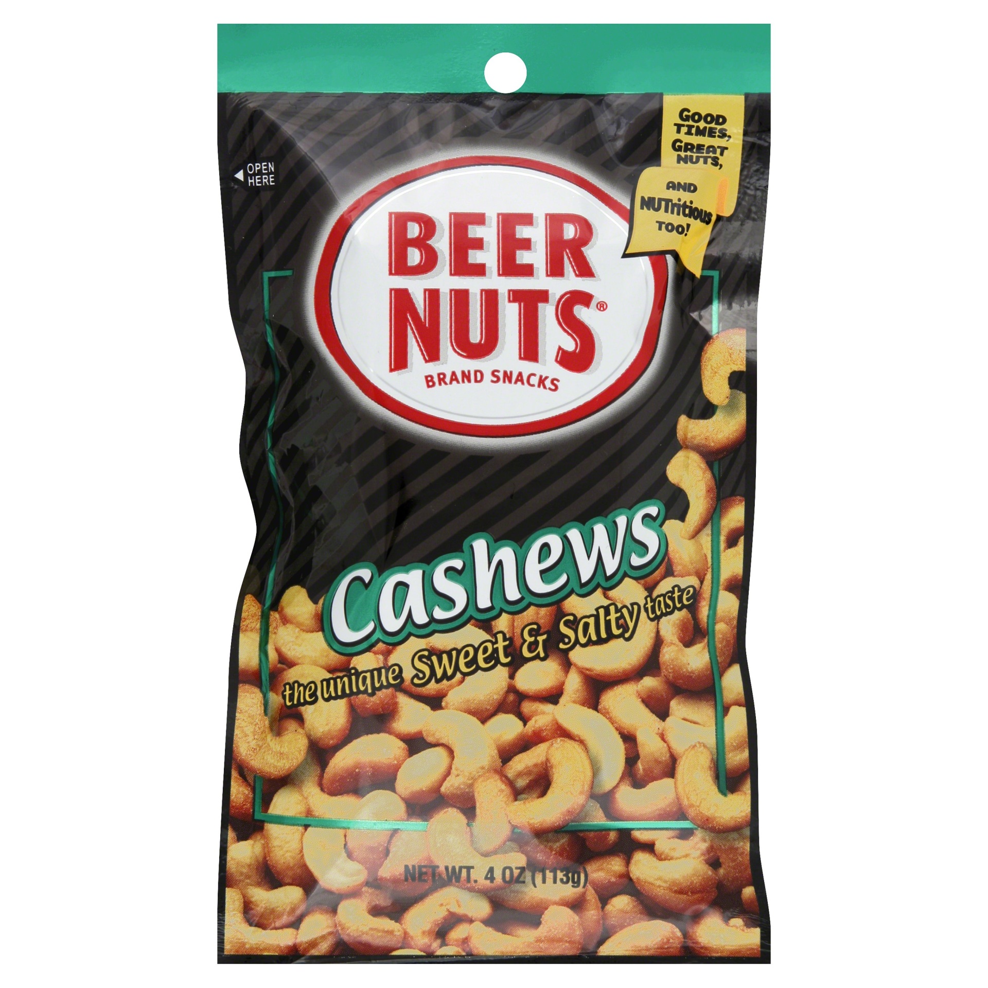 slide 1 of 1, BEER NUTS Cashews, 4 oz