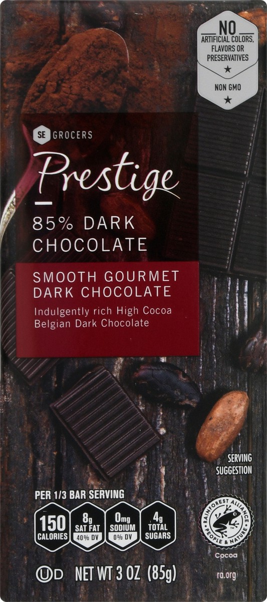 slide 8 of 14, SE Grocers Dark Chocolate Smooth Gourmet 85% - 3 oz, 3 oz