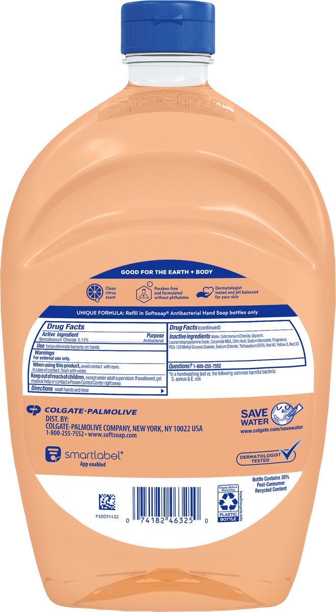 slide 7 of 8, Softsoap Antibacterial Liquid Hand Soap Refill, Crisp Clean - 50 Fluid Ounce, 50 fl oz