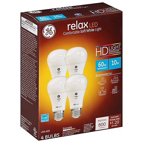 slide 1 of 1, Ge 60w Eq Hd Relax - 4 Count, 4 ct