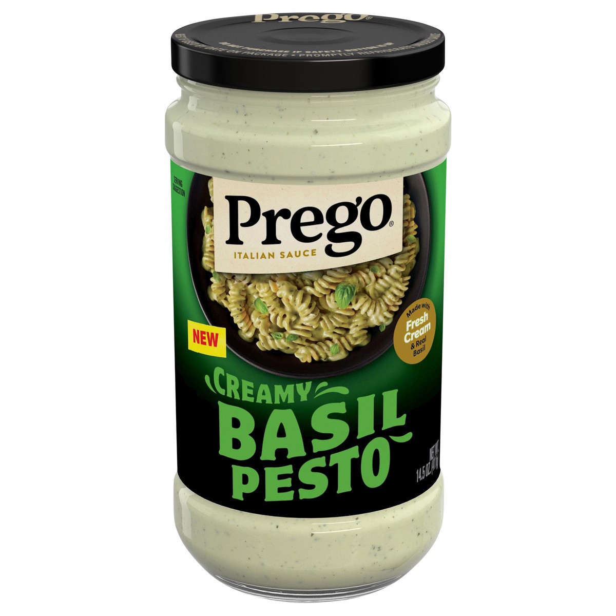 slide 1 of 13, Prego Creamy Basil Pesto Pasta Sauce, 14.5 oz Jar, 14.5 oz