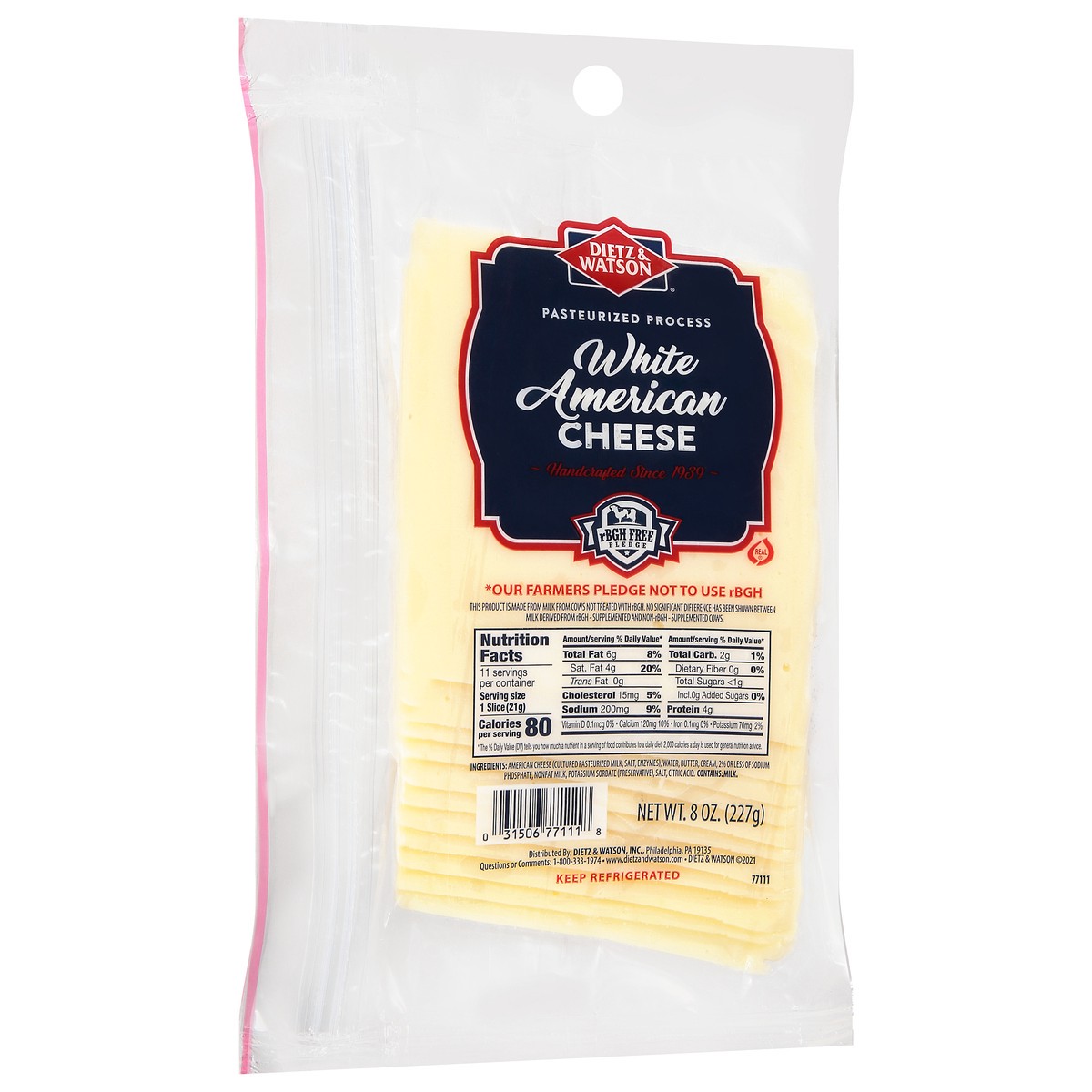 slide 11 of 11, Dietz & Watson White American Cheese, 8 oz