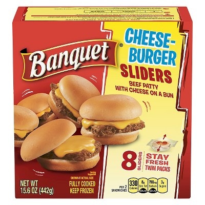 slide 1 of 1, Banquet Cheeseburger Sliders, 8 ct