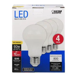 Feit Electric 60 Watt LED Daylight Bulbs - 4 ea