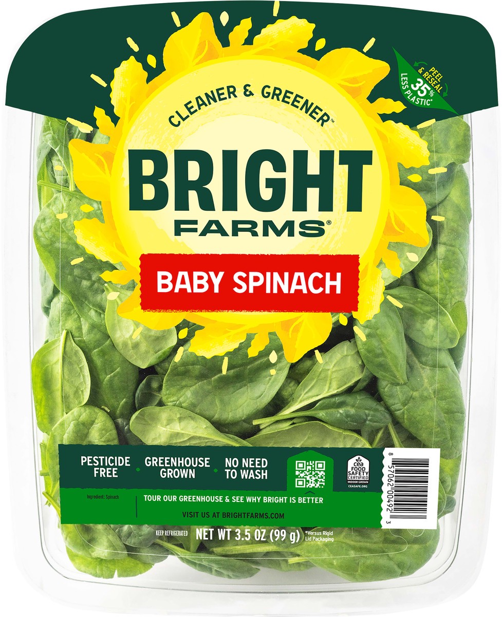 slide 1 of 8, Bright Farms Baby Spinach, 3.5 oz
