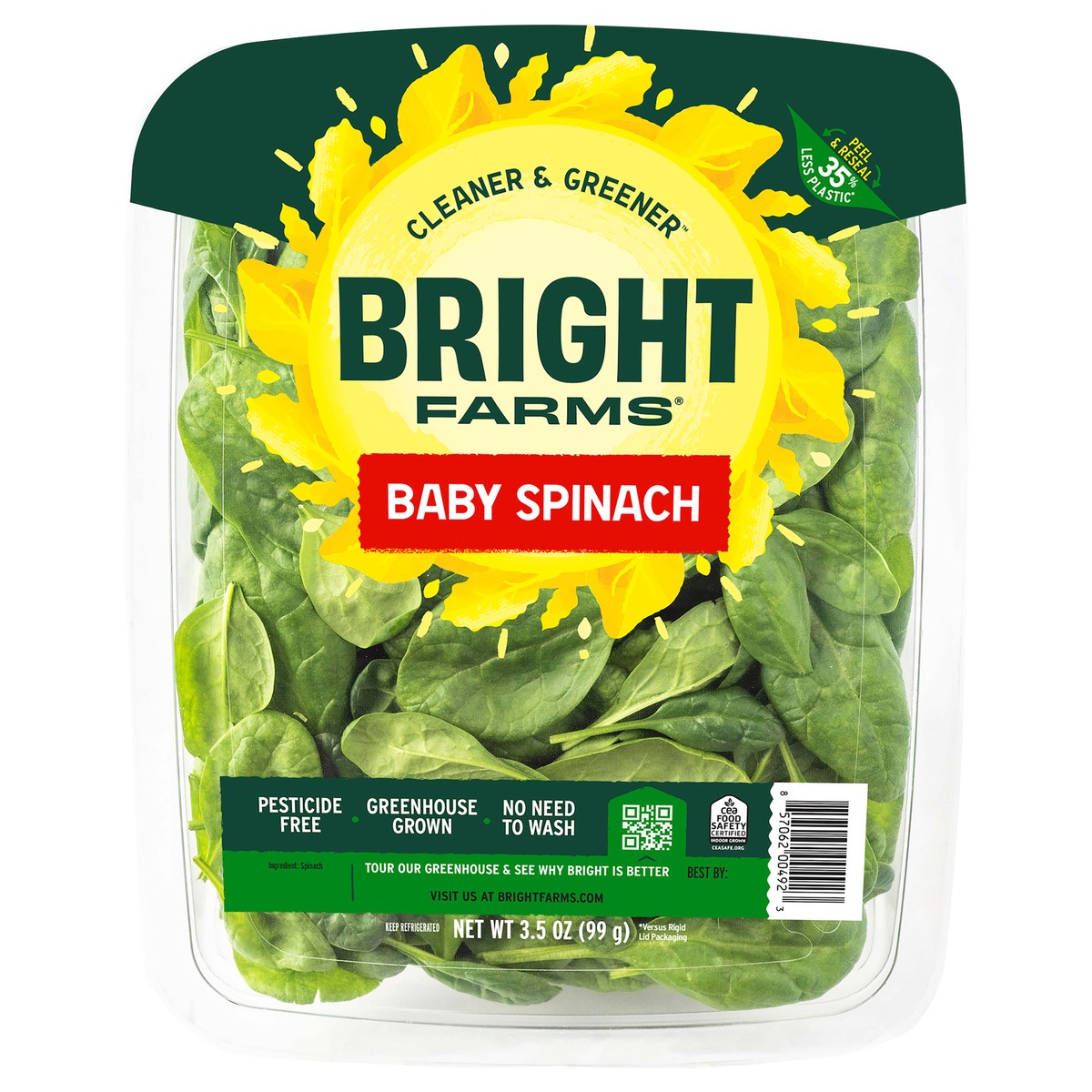 slide 6 of 8, Bright Farms Baby Spinach, 3.5 oz