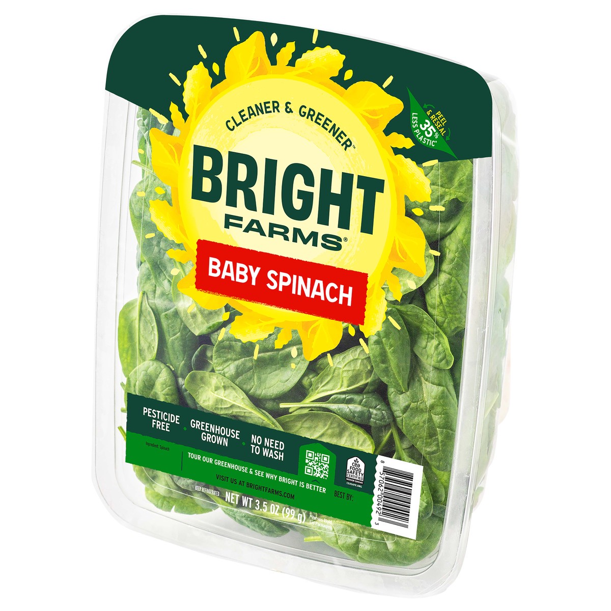 slide 3 of 8, Bright Farms Baby Spinach, 3.5 oz
