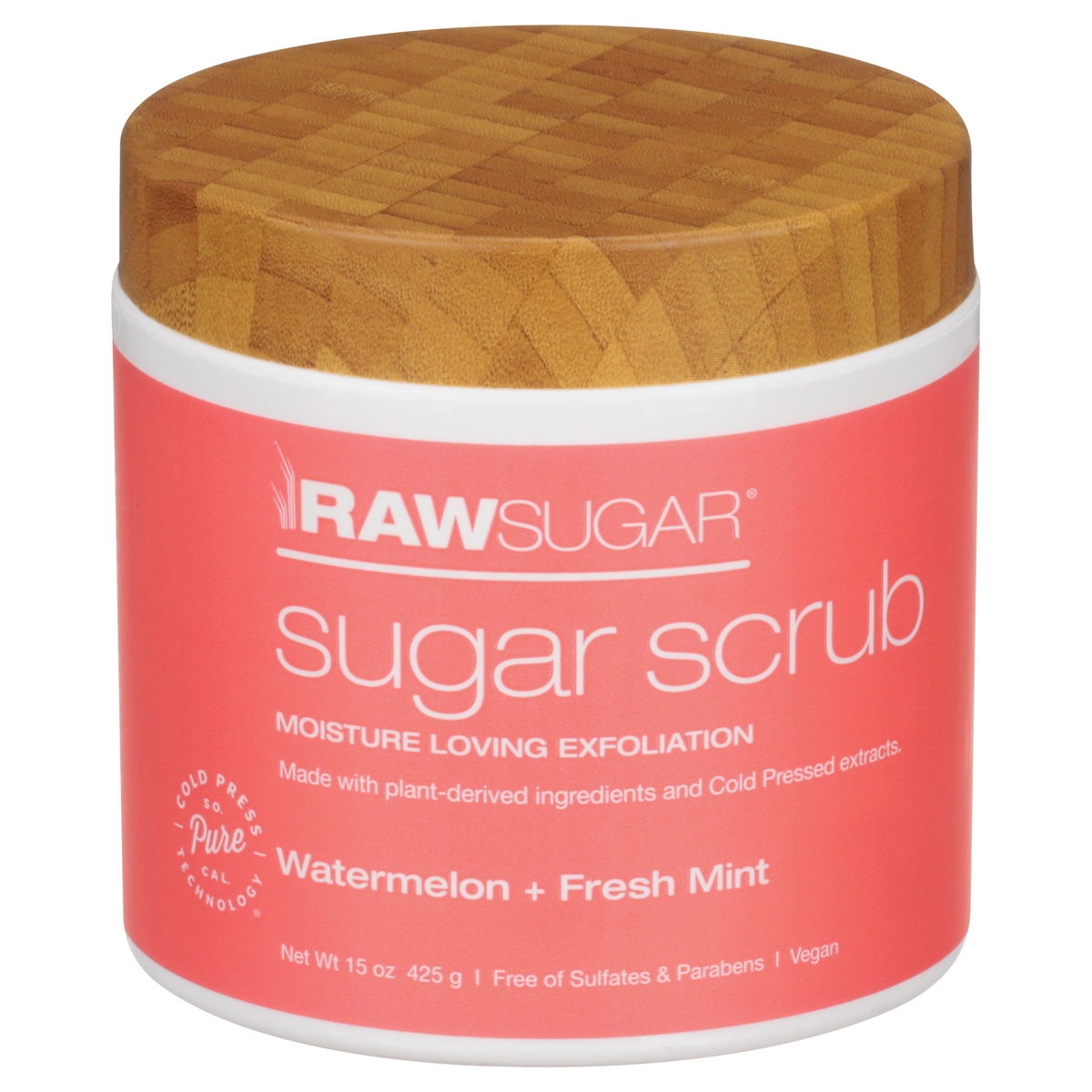 Raw Sugar Sugar Scrub, Watermelon + Fresh Mint - 15 oz