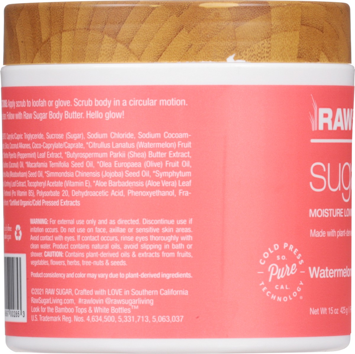 slide 8 of 12, Raw Sugar Watermelon + Fresh Mint Sugar Scrub 15 oz, 15 oz