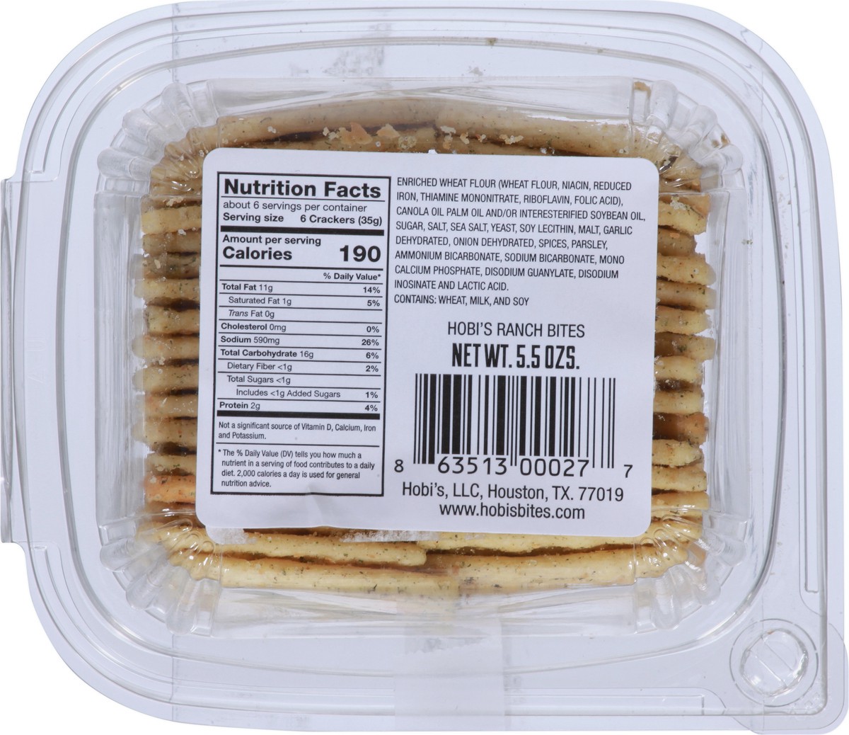 slide 3 of 9, Hobi's Bites Ranch Crackers 5.5 oz, 6 oz