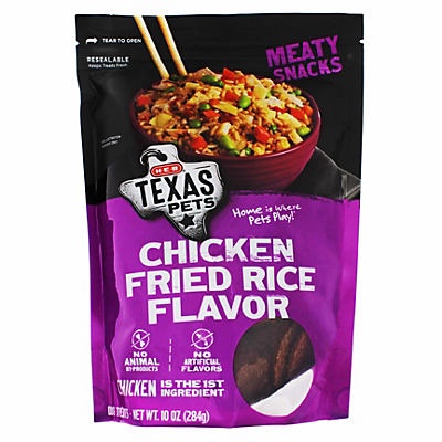 slide 1 of 1, H-E-B Texas Pets Meat Treats Chicken Fried Rice Flavor, 10 oz