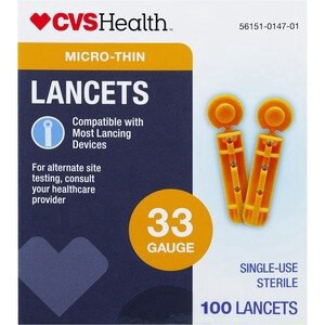 slide 1 of 1, CVS Health Micro Thin 33 Gauge Lancets, 100 Ct, 1 ct