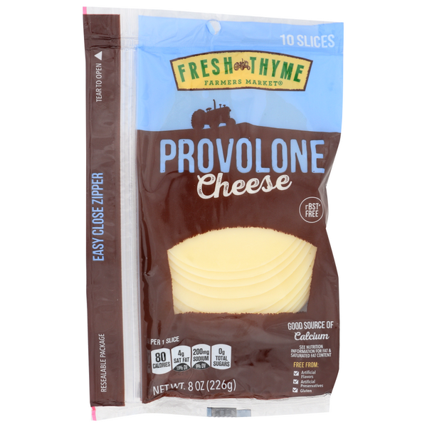 slide 1 of 1, Fresh Thyme Cheese Provolone Slices, 1 ct