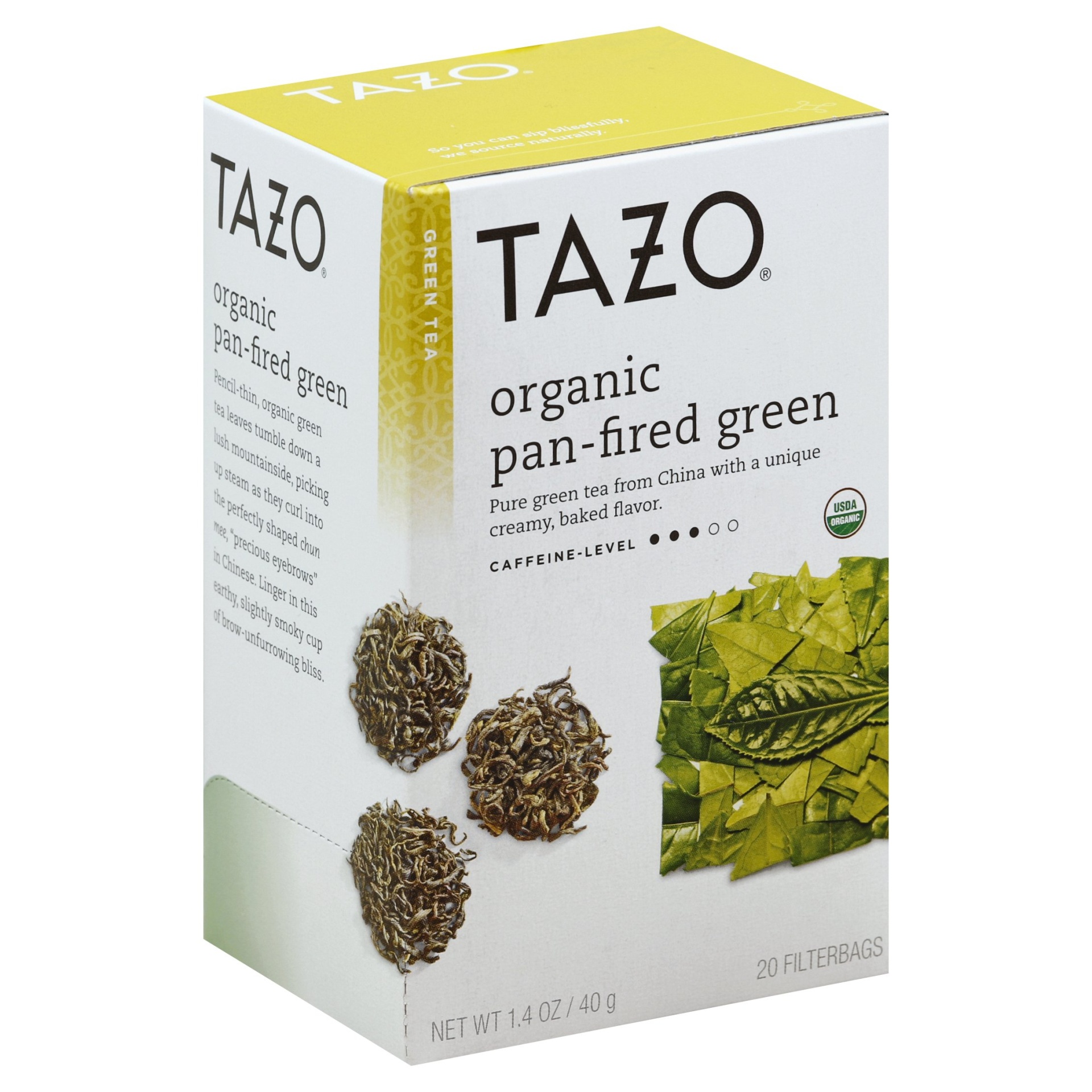 slide 1 of 4, Tazo Organic Pan-Fired Green Tea, 20 ct