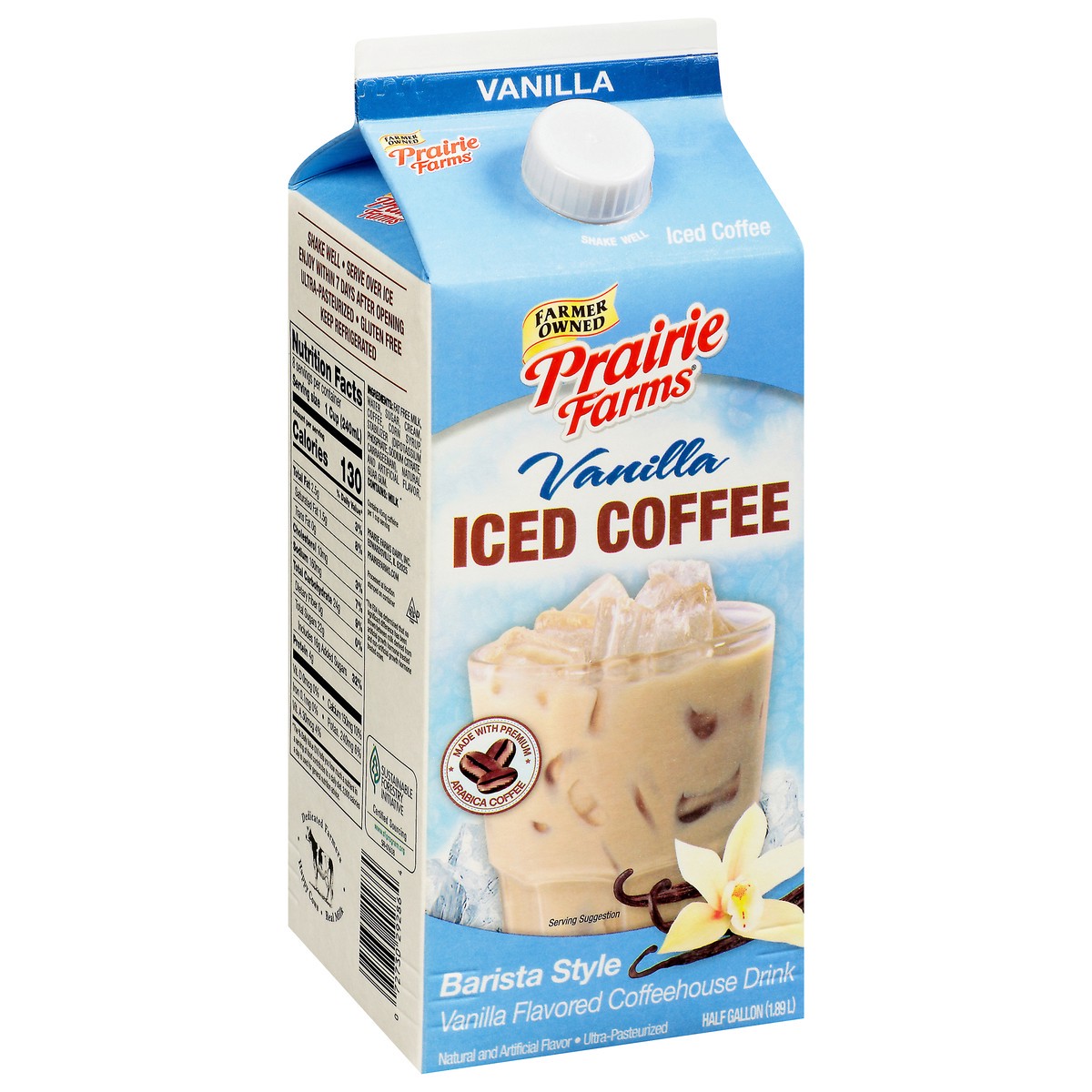 slide 11 of 13, Prairie Farms Barista Style Vanilla Iced Coffee - 1/2 gal, 1/2 gal