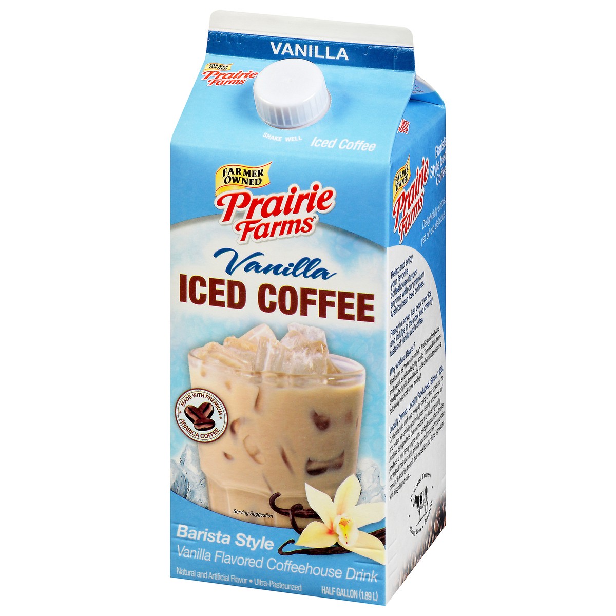 slide 3 of 13, Prairie Farms Barista Style Vanilla Iced Coffee - 1/2 gal, 1/2 gal