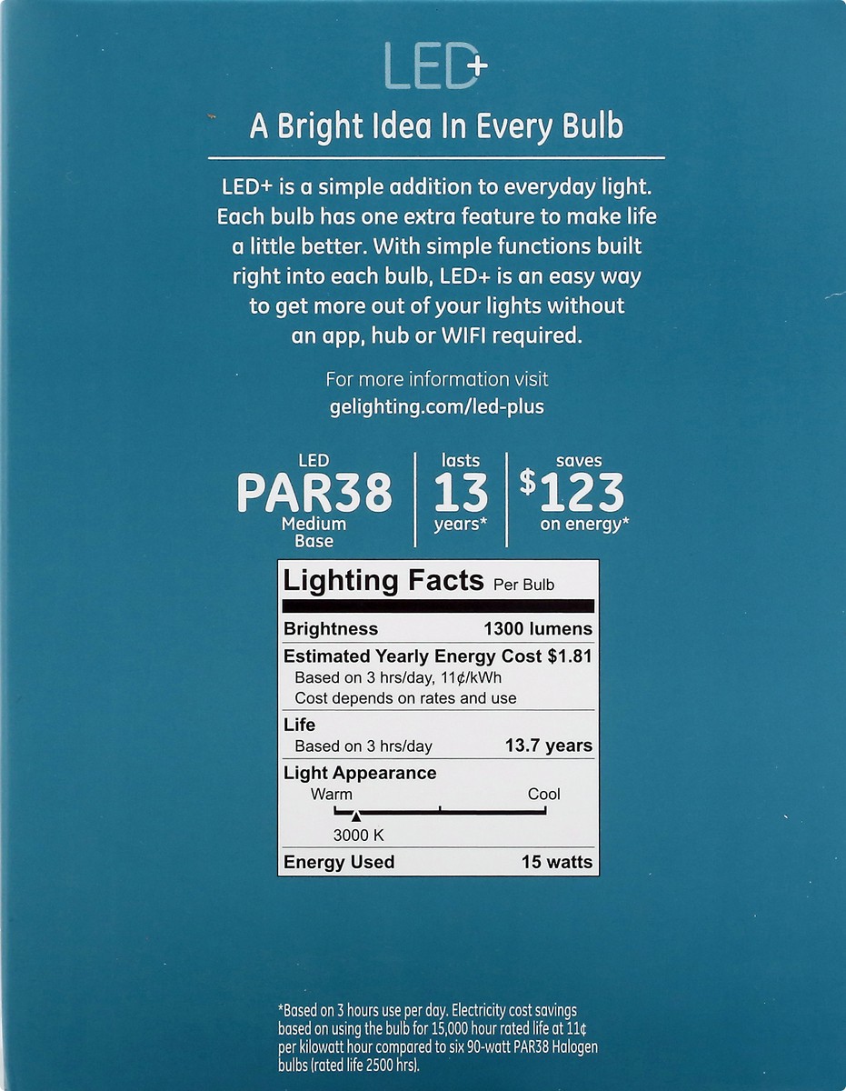 slide 3 of 11, GE LED+ Color 15 Watts Light Bulb 1 ea, 1 ct