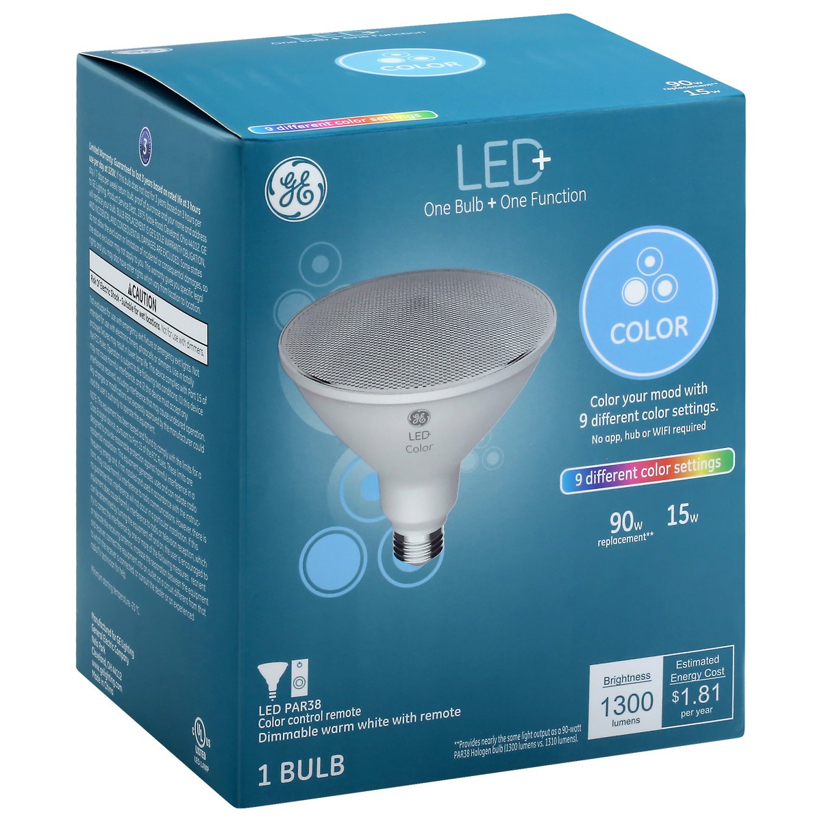 slide 7 of 11, GE LED+ Color 15 Watts Light Bulb 1 ea, 1 ct