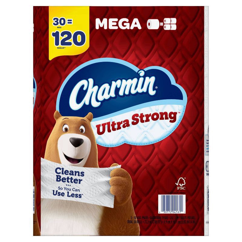 slide 1 of 5, Charmin Ultra Strong Toilet Paper, 30 ct