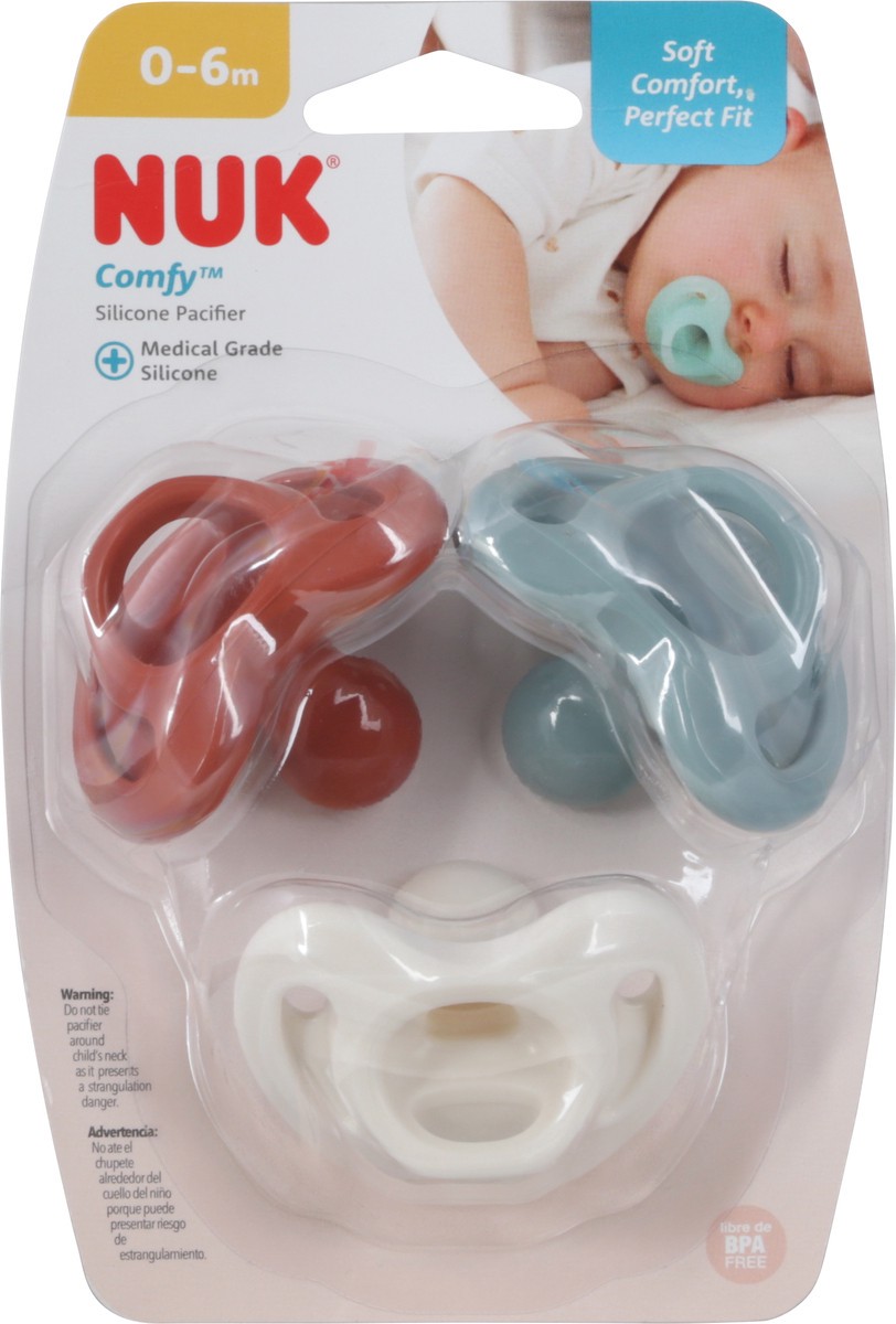 slide 8 of 12, NUK Comfy Silicone 0-6 Month Pacifier 1 ea, 3 ct