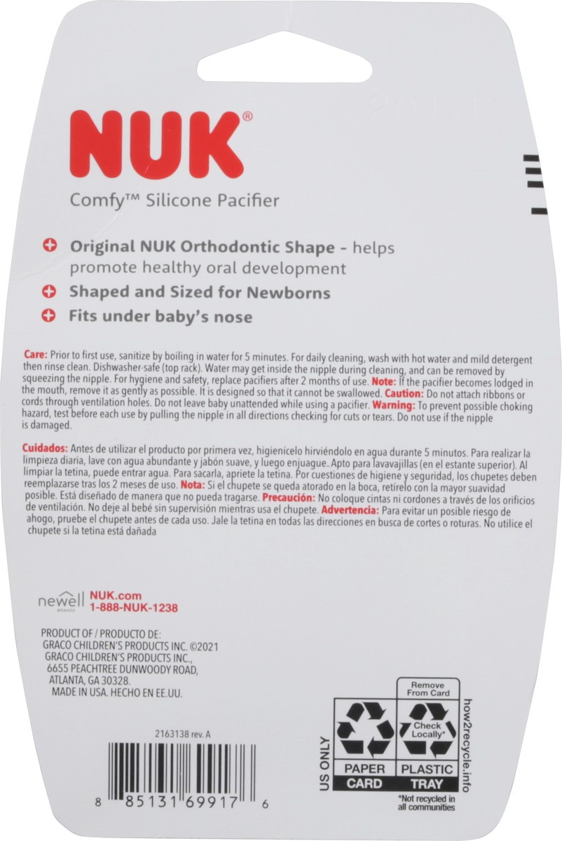 slide 4 of 12, NUK Comfy Silicone 0-6 Month Pacifier 1 ea, 3 ct