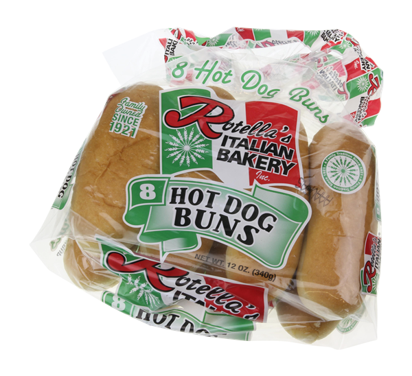 slide 1 of 1, Rotella's Hot Dog Buns, 12 oz
