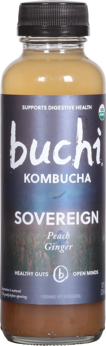 slide 2 of 13, Buchi Sovereign Peach Ginger Kombucha 12 fl oz, 12 fl oz