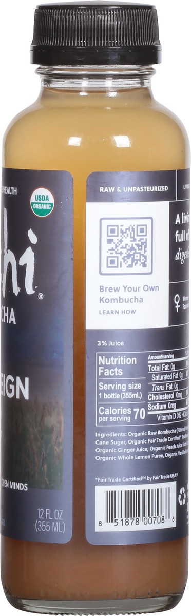 slide 8 of 13, Buchi Sovereign Peach Ginger Kombucha 12 fl oz, 12 fl oz