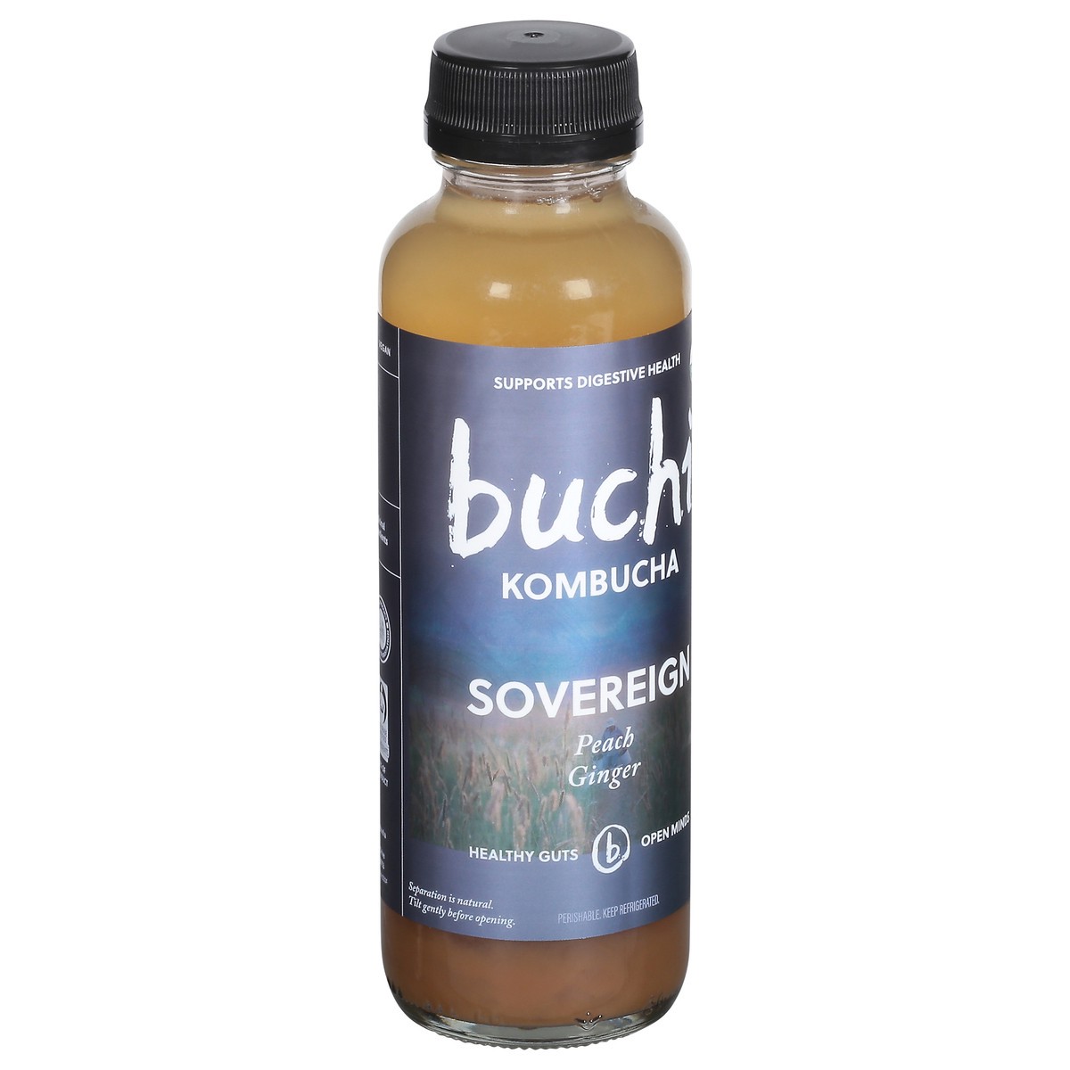 slide 9 of 13, Buchi Sovereign Peach Ginger Kombucha 12 fl oz, 12 fl oz