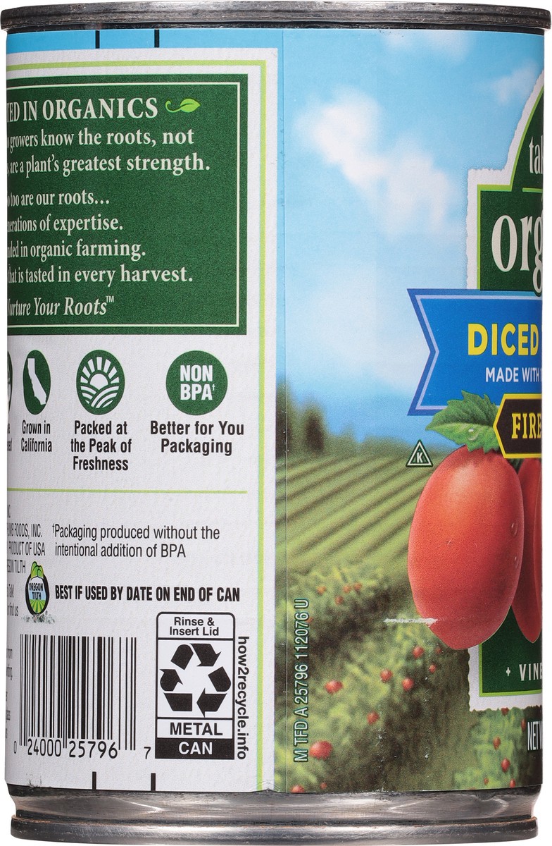 slide 13 of 13, Take Root Organics Organic Fire Roasted Diced Tomatoes, 14.5 oz Can, 14.5 oz