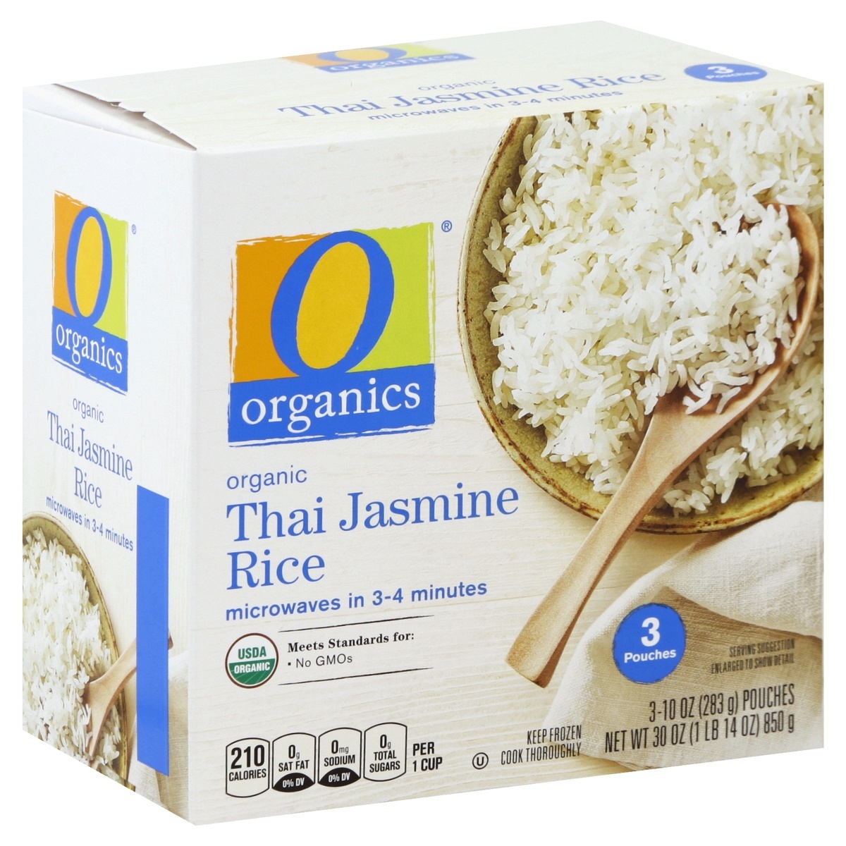 slide 1 of 1, O Organics Organic Rice Thai Jasmine, 3 ct; 10 oz
