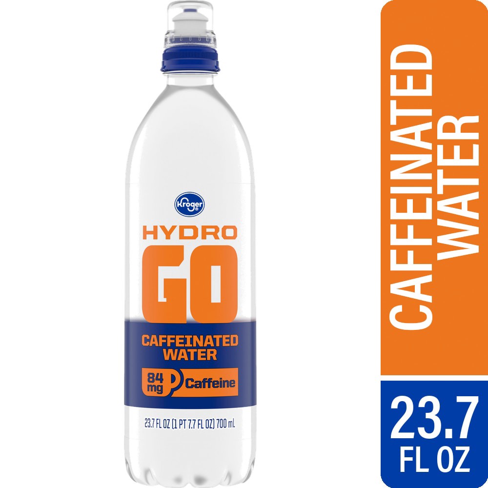 slide 1 of 4, Kroger Hydro Go Caffeinated Water, 23.7 fl oz