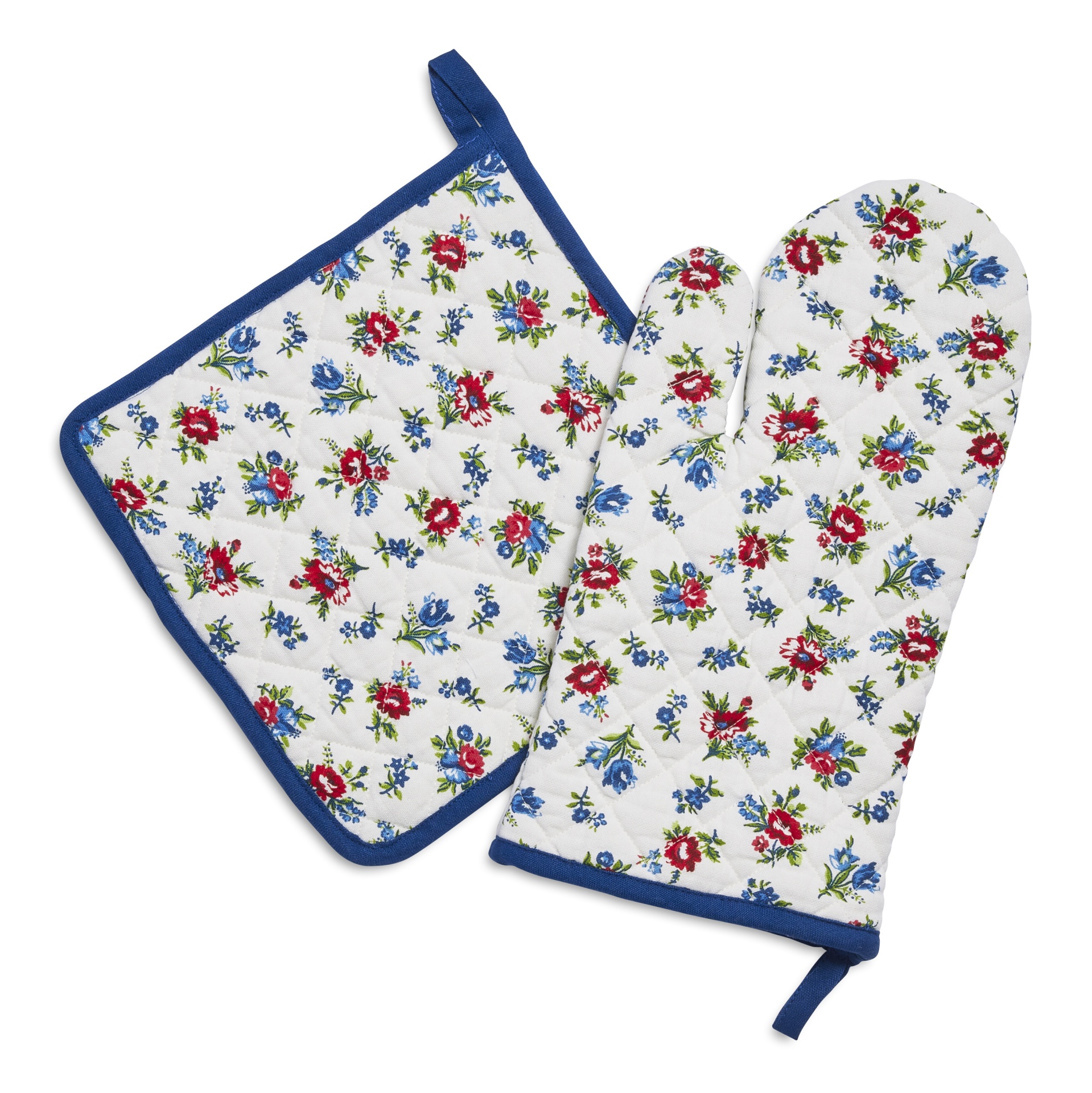 slide 1 of 1, Sur La Table Floral Pot Holder and Oven Mitt, 2 ct