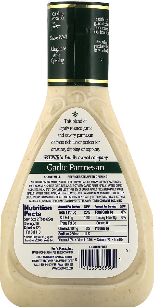 slide 7 of 9, Ken's Steak House Garlic Parmesan Dressing 16 fl oz, 16 fl oz