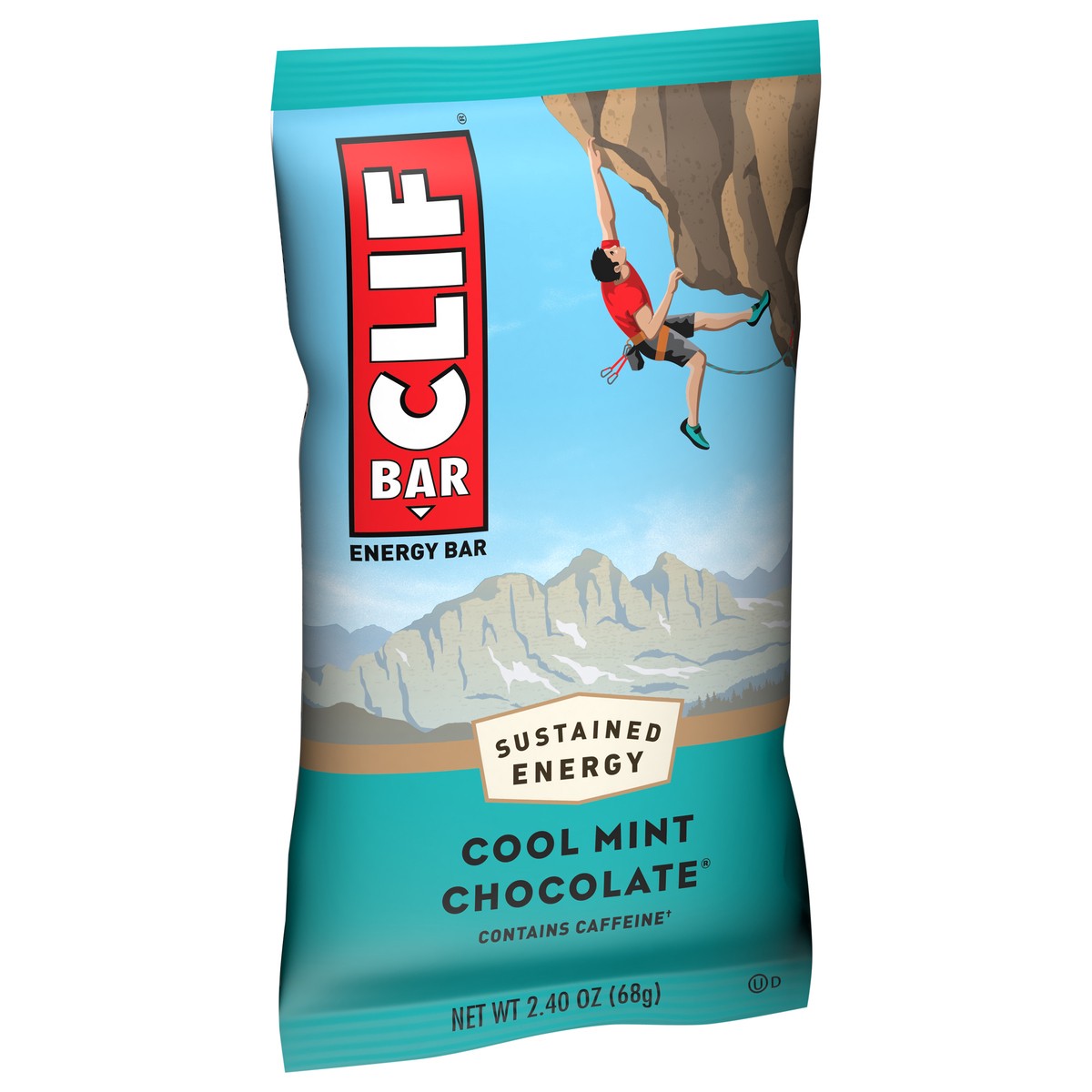slide 2 of 9, CLIF BAR - Cool Mint Chocolate with Caffeine - Made with Organic Oats - 10g Protein - Non-GMO - Plant Based - Energy Bar - 2.4 oz., 2.4 oz