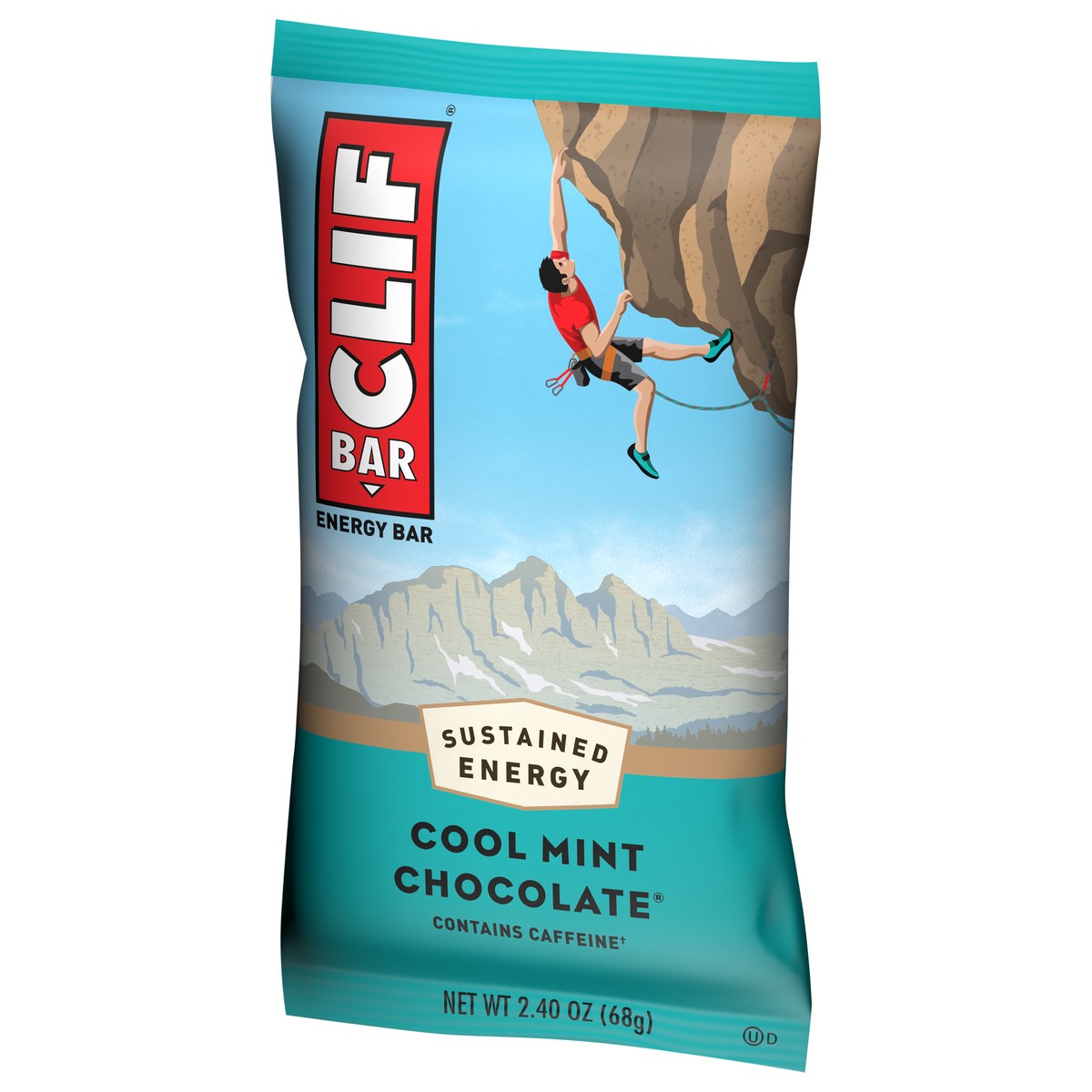 slide 7 of 9, CLIF BAR - Cool Mint Chocolate with Caffeine - Made with Organic Oats - 10g Protein - Non-GMO - Plant Based - Energy Bar - 2.4 oz., 2.4 oz