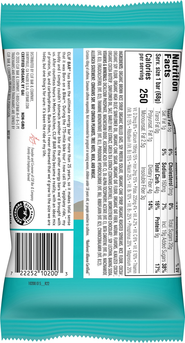 slide 9 of 9, CLIF Cool Mint Chocolate Chip Bar, 2.4 oz