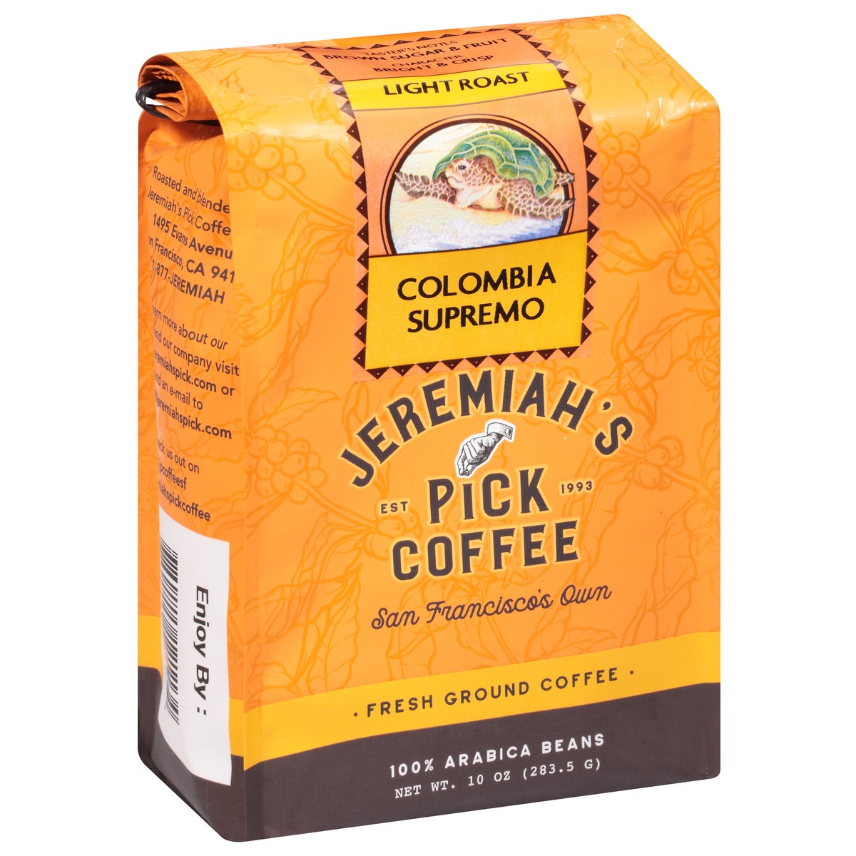 slide 9 of 9, Jeremiah's Pick Coffee Ground Light Roast Colombia Supremo Coffee 10 oz, 10 oz